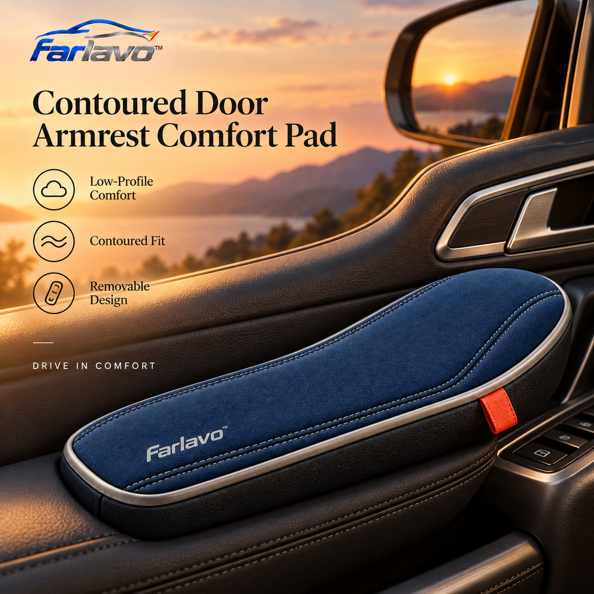 farlavo™ Contoured Door Armrest Comfort Pad