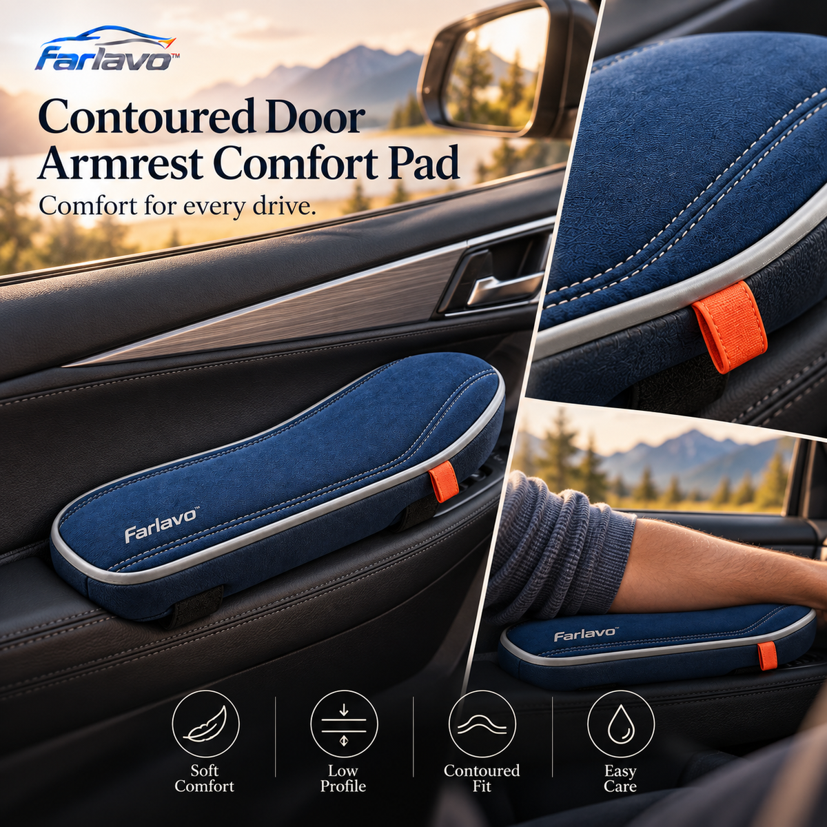 farlavo™ Contoured Door Armrest Comfort Pad