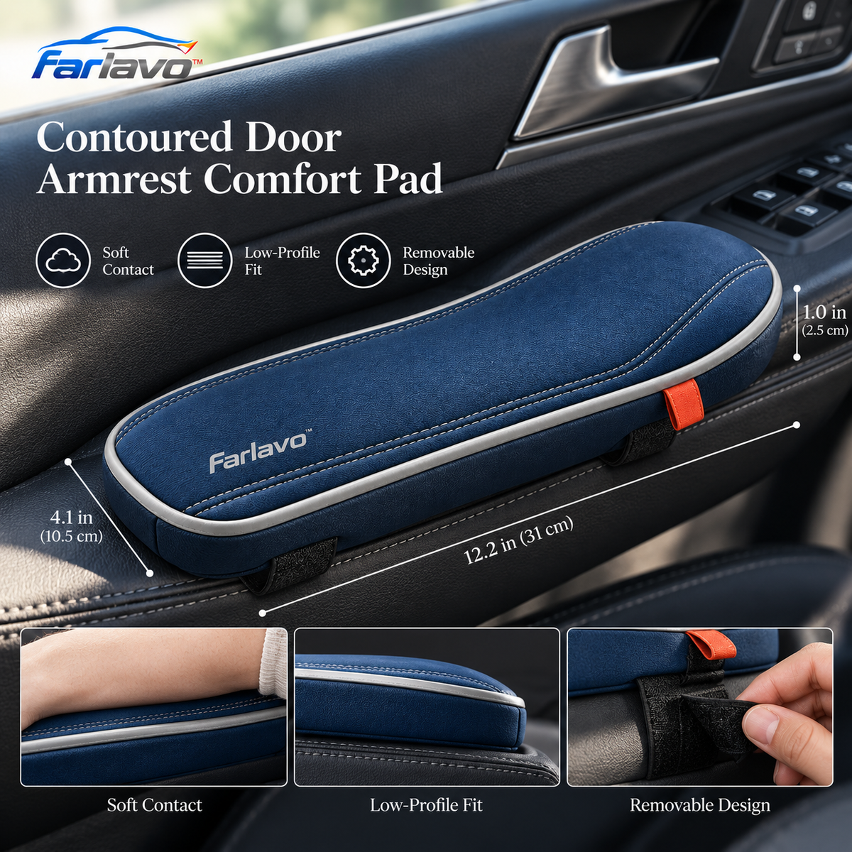 farlavo™ Contoured Door Armrest Comfort Pad