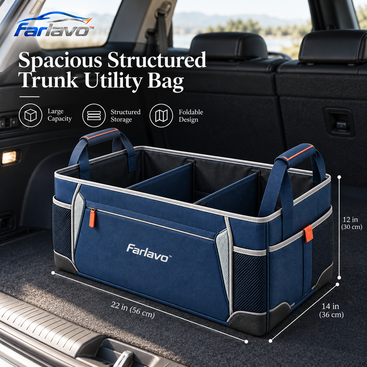 farlavo™ Spacious Structured Trunk Utility Bag