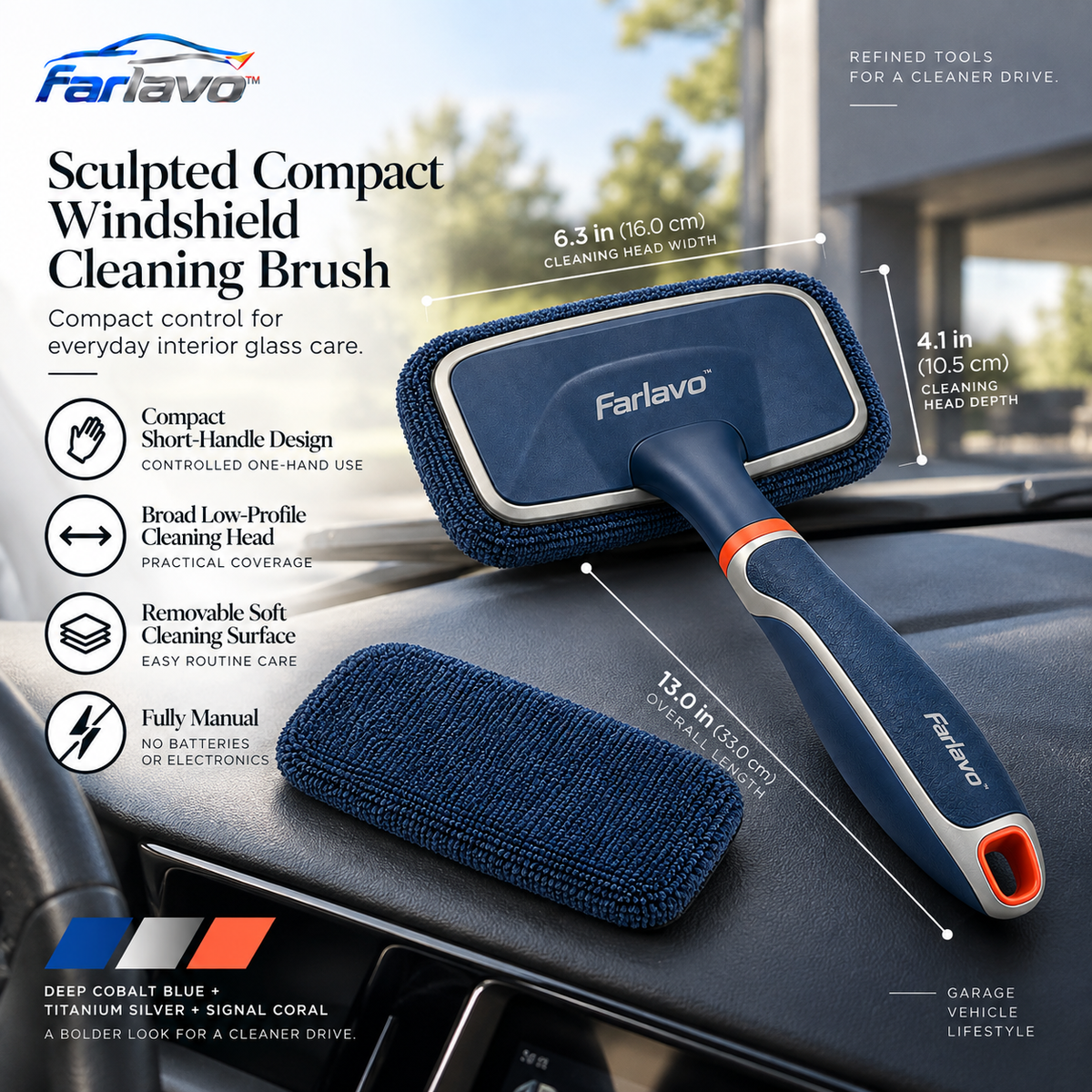 farlavo™ Sculpted Compact Windshield Cleaning Brush