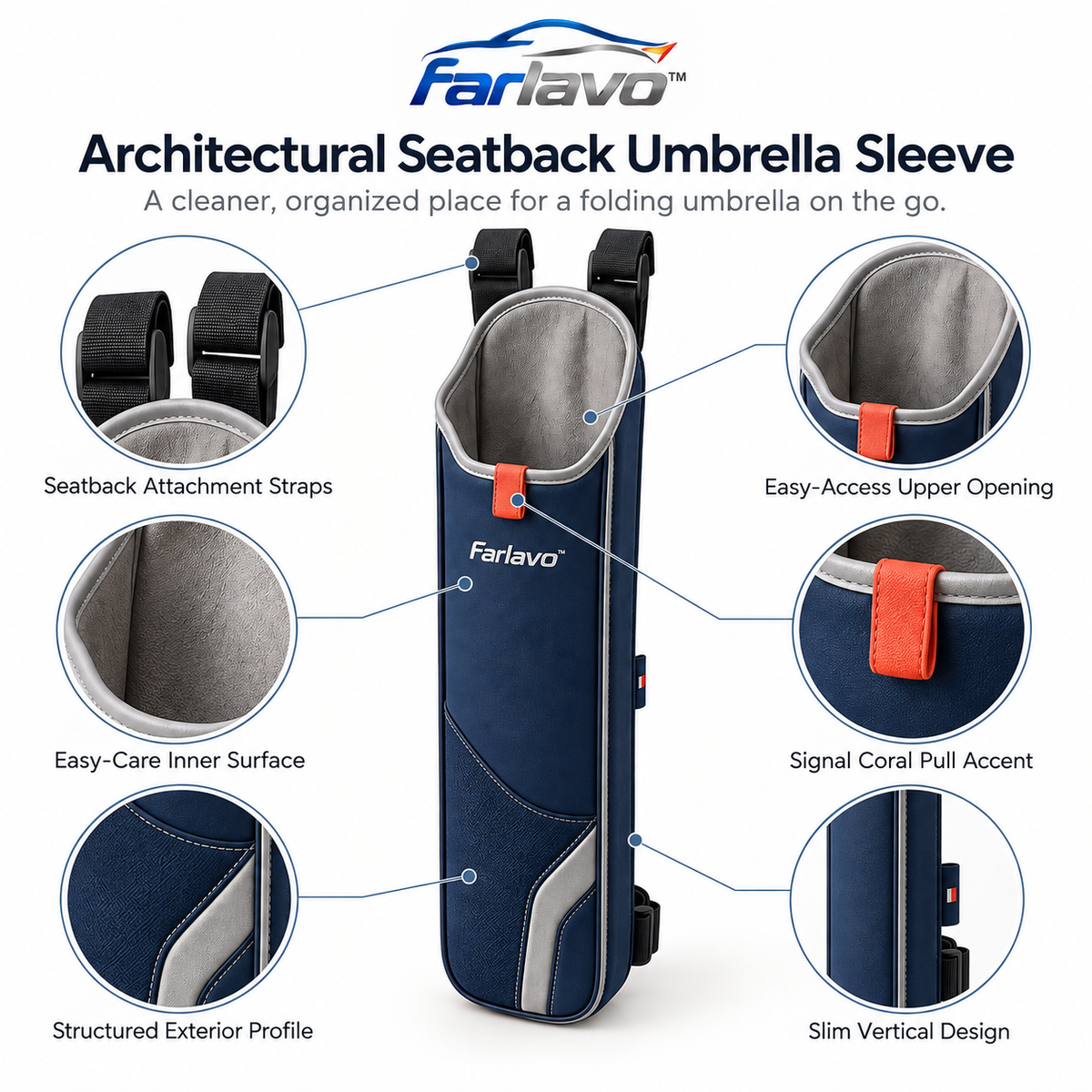 farlavo™ Architectural Seatback Umbrella Sleeve
